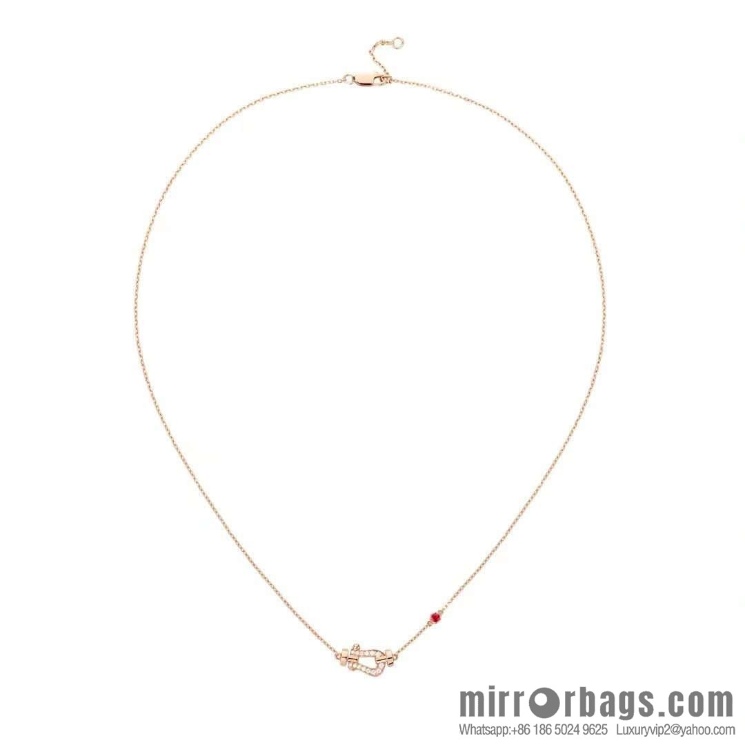 Fred Full Diamond Horseshoe Pink Diamond Bracelet, Necklace
