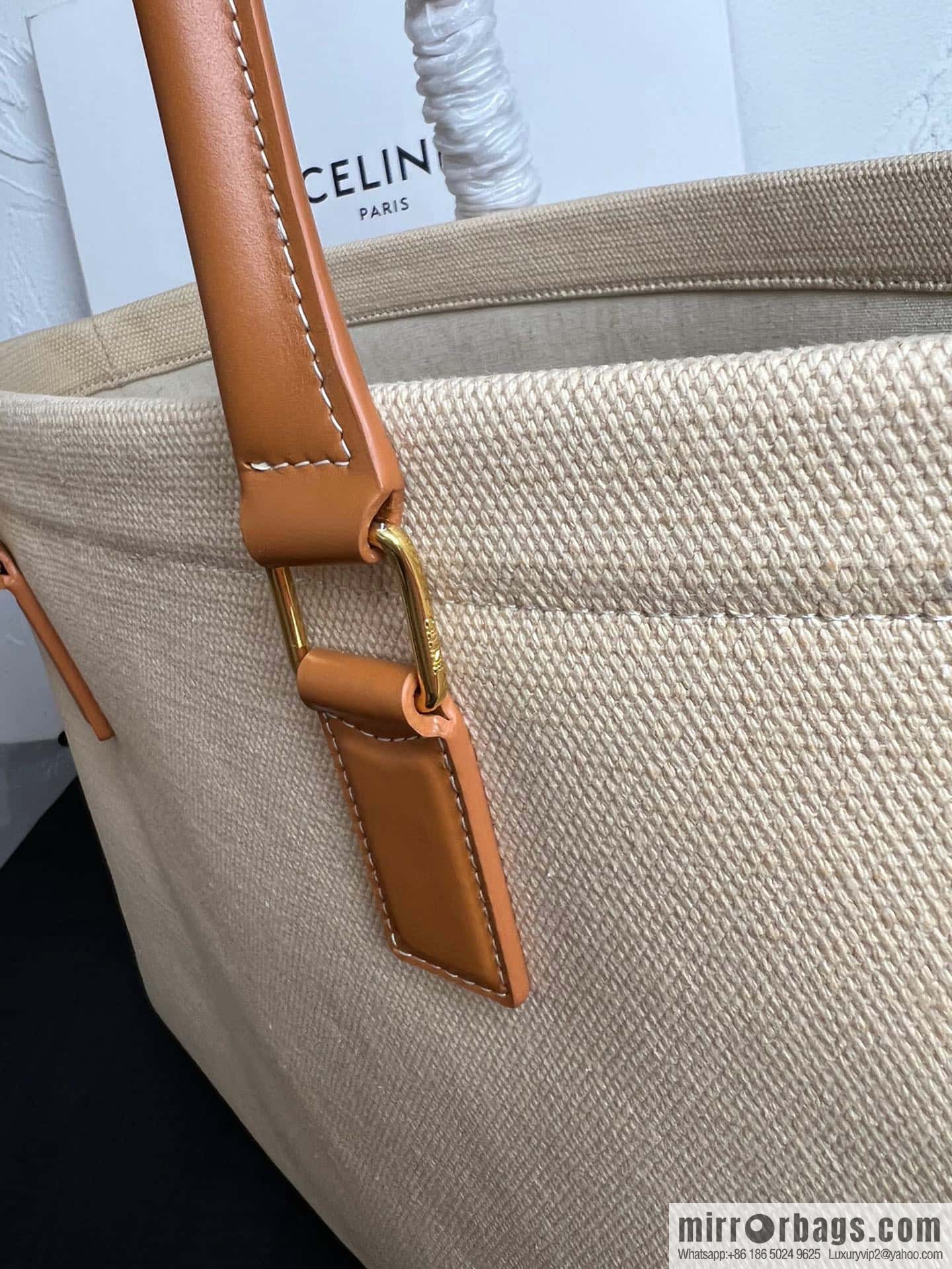 CELINE Tote white woven calfskin beach shopping bag, model 190062