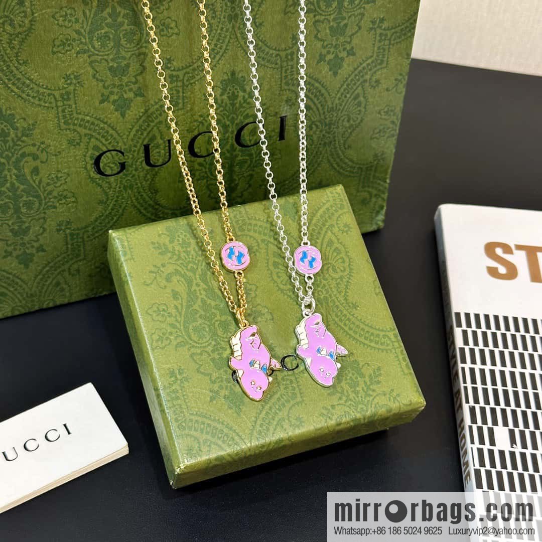 ☀Chinese New Year Series Year of the Dragon Small Xianglong Enamel Pendant Purple Pink Dragon 🐉 Necklace ☀