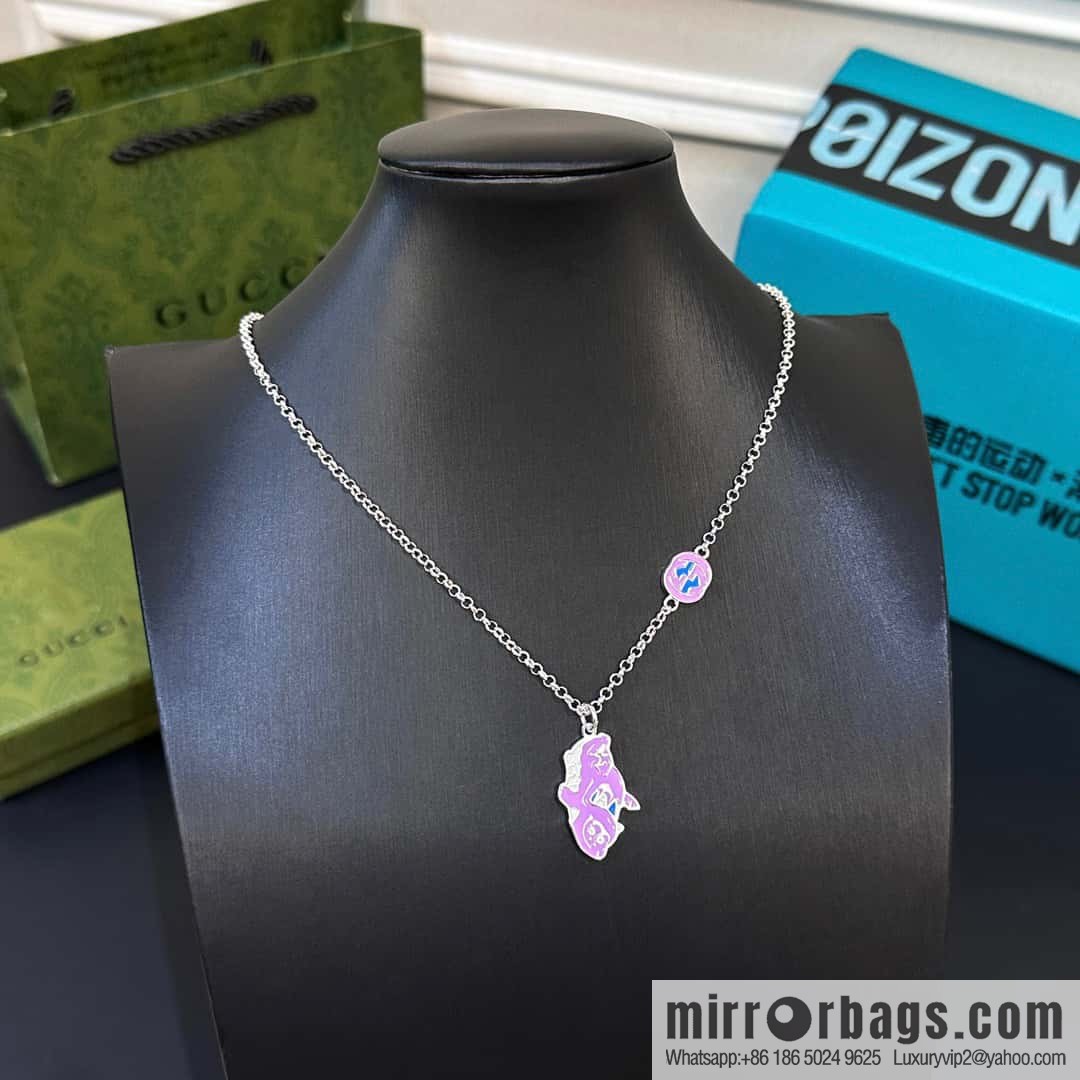 ☀Chinese New Year Series Year of the Dragon Small Xianglong Enamel Pendant Purple Pink Dragon 🐉 Necklace ☀