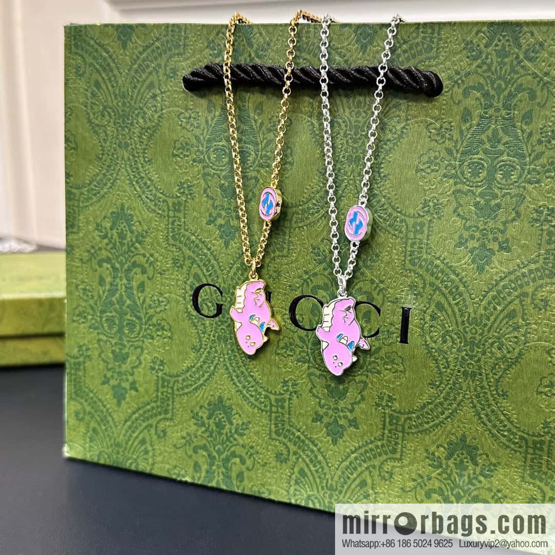 ☀Chinese New Year Series Year of the Dragon Small Xianglong Enamel Pendant Purple Pink Dragon 🐉 Necklace ☀