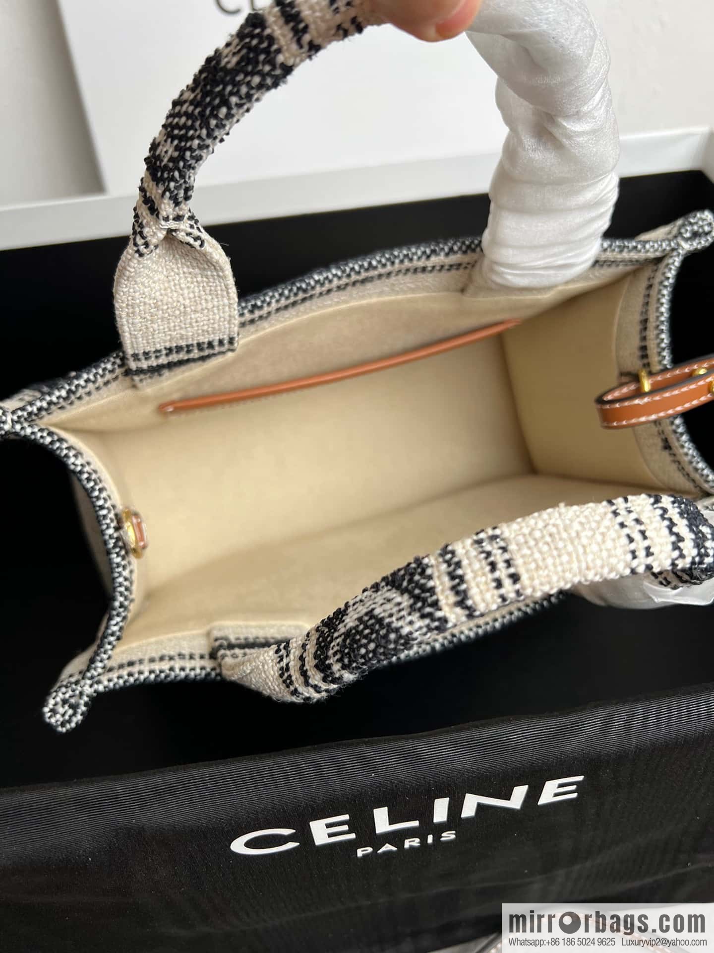CELIN-E 23s Summer | CABAS THAIS S Arc de Triomphe printed fabric cow leather (fabric) handbag Model: 199162
