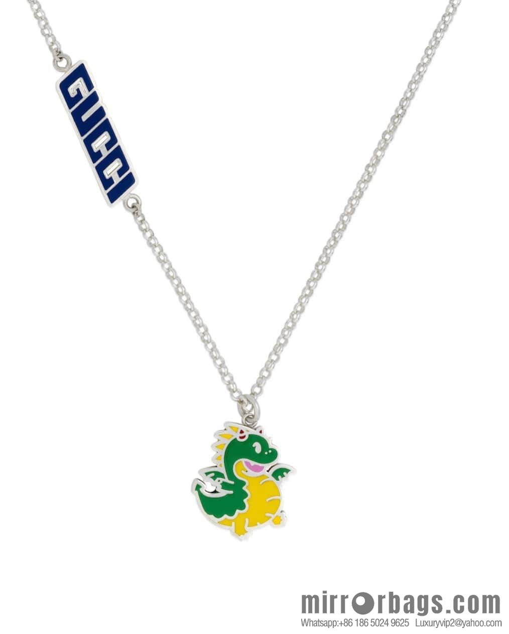 ☀ Chinese New Year Series Dragon Baby Printed Enamel Pendant Green Dragon Necklace ☀