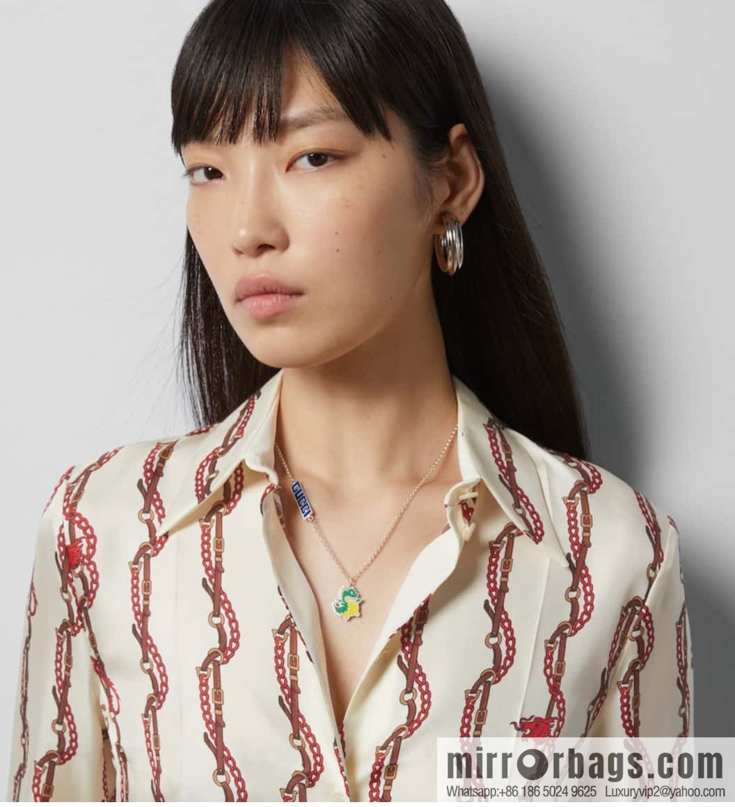 ☀ Chinese New Year Series Dragon Baby Printed Enamel Pendant Green Dragon Necklace ☀