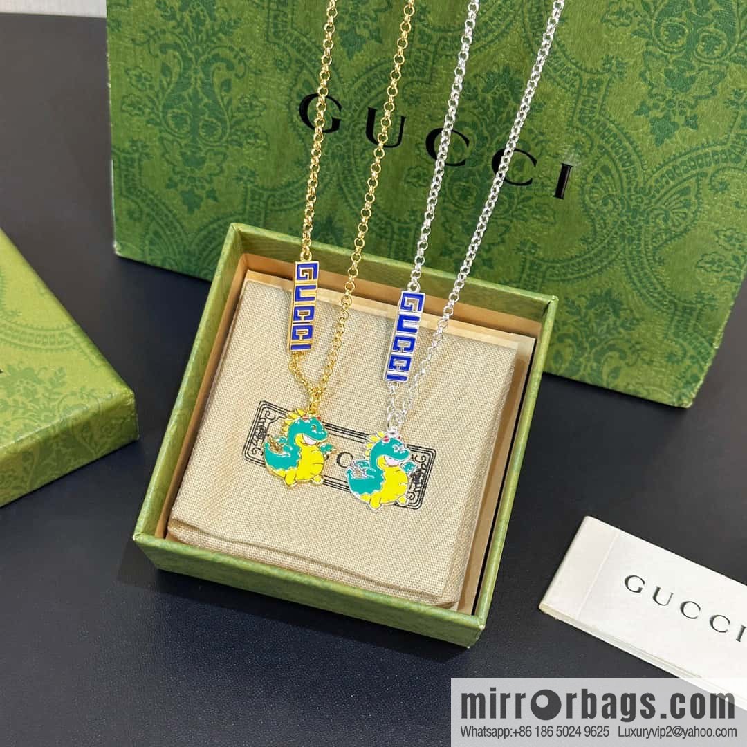 ☀ Chinese New Year Series Dragon Baby Printed Enamel Pendant Green Dragon Necklace ☀
