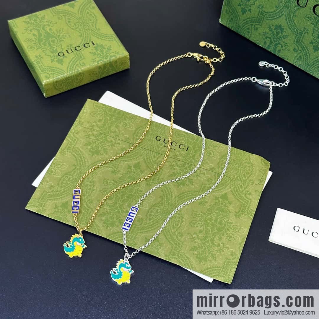 ☀ Chinese New Year Series Dragon Baby Printed Enamel Pendant Green Dragon Necklace ☀