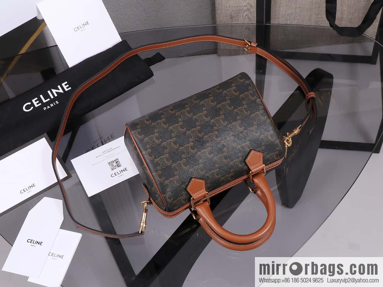 [Premium quality, all-steel hardware] Small logo printed cow leather (fabric) Boston bag, tan 113772 Number: 197588