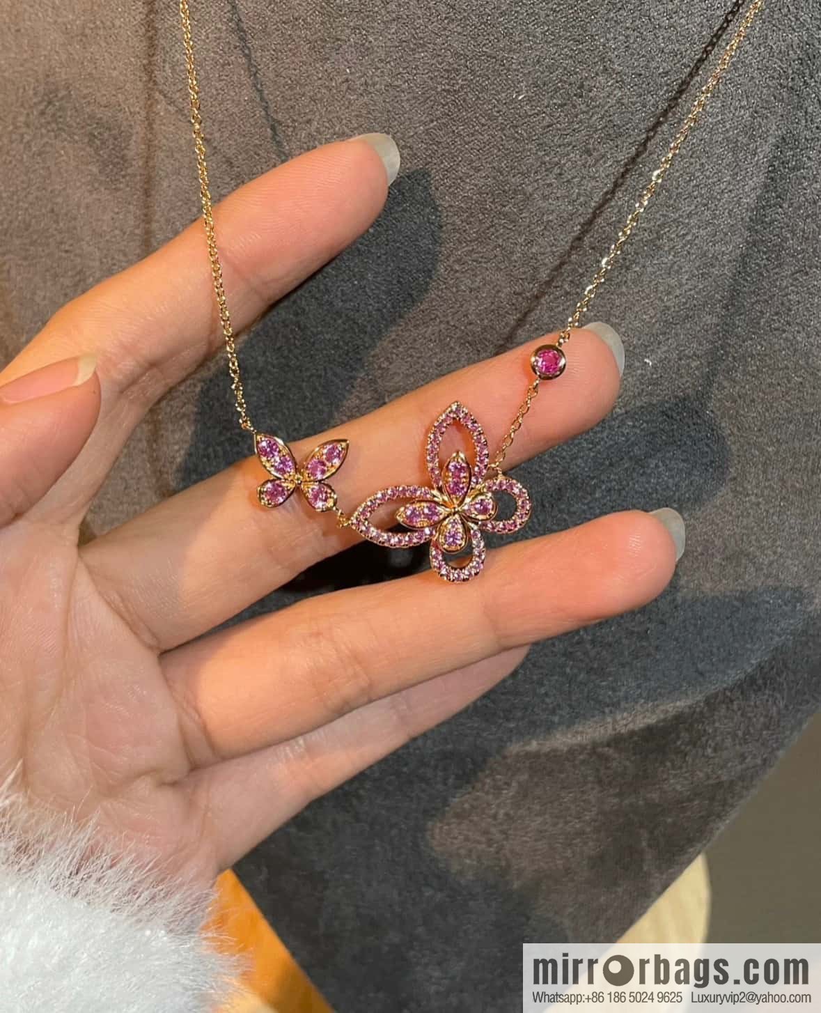 GRAFF Pink Diamond Butterfly 🦋 Necklace