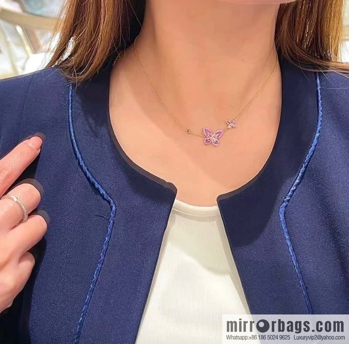 GRAFF Pink Diamond Butterfly 🦋 Necklace