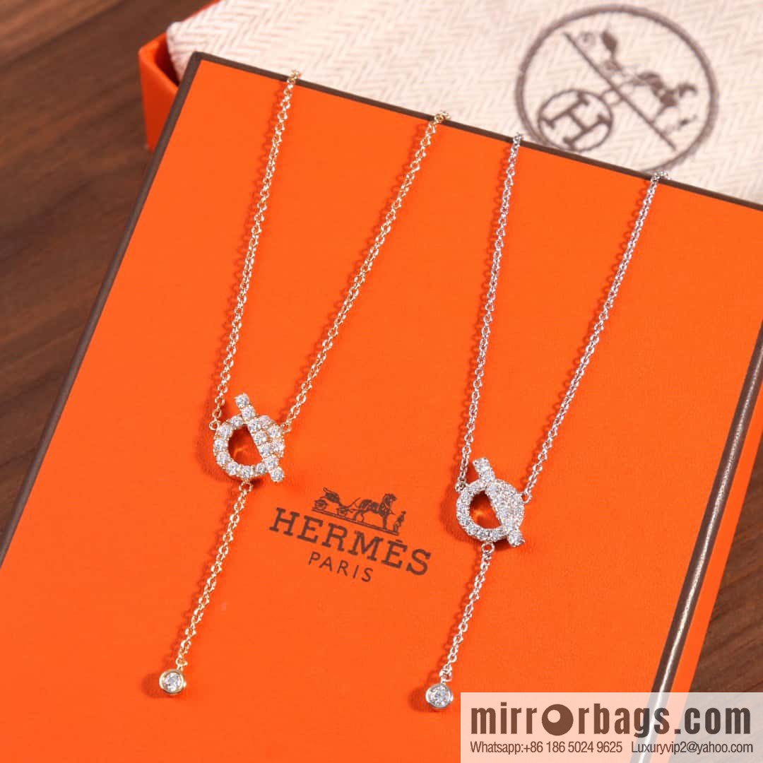 ❤️New ☑️ Hermès HERMES full diamond OT fringed necklace