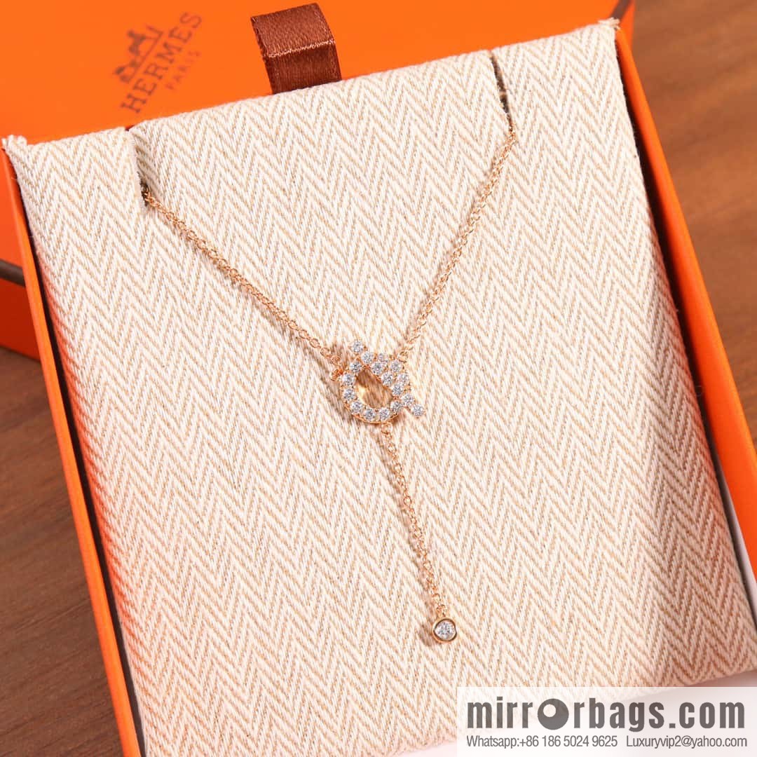 ❤️New ☑️ Hermès HERMES full diamond OT fringed necklace
