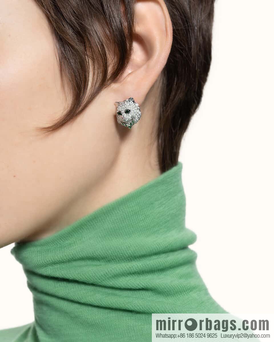 ☀New BOUCHERON/Boucheron Full Diamond Chinchilla Necklace, Earrings ☀