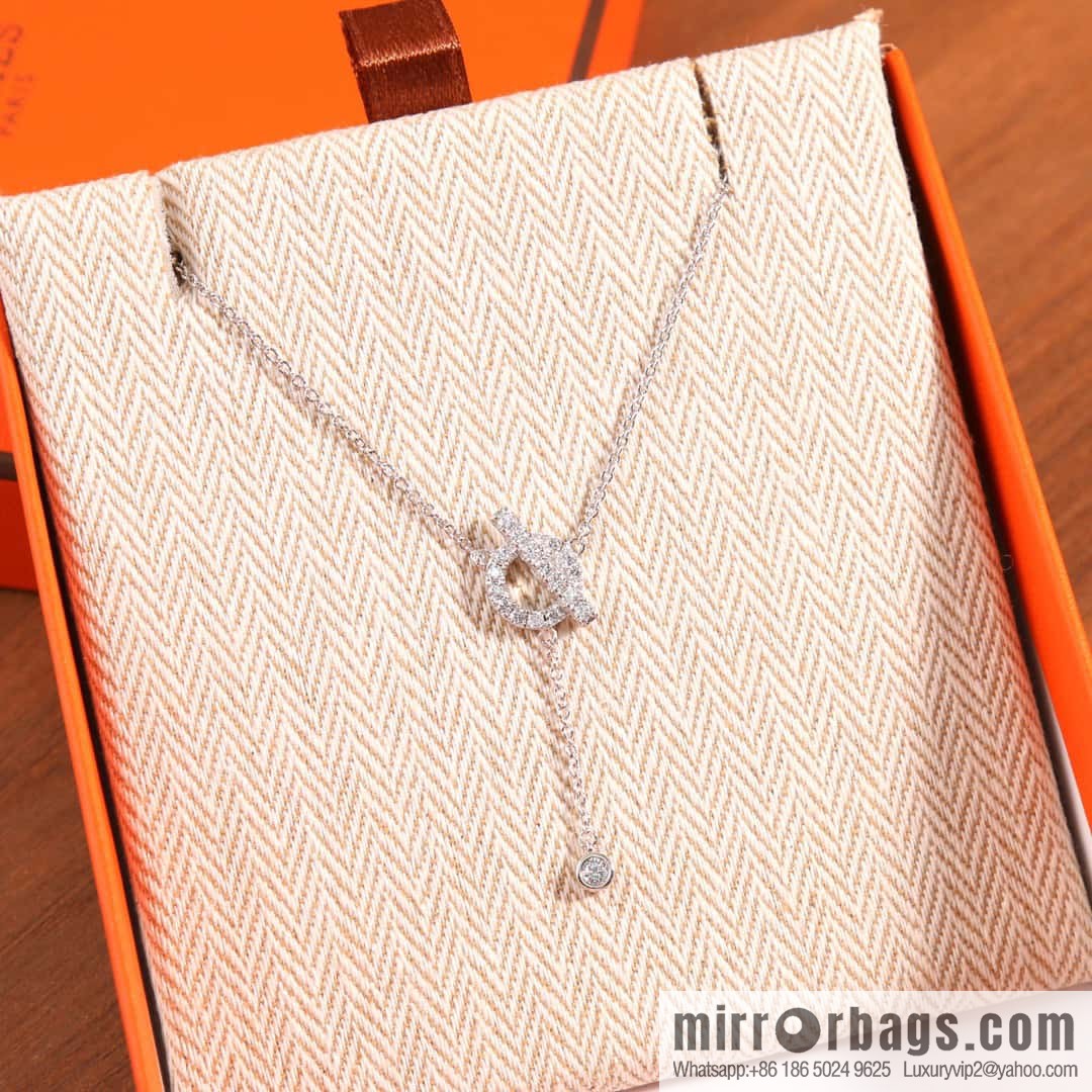 ❤️New ☑️ Hermès HERMES full diamond OT fringed necklace