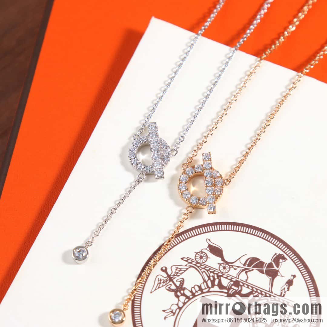 ❤️New ☑️ Hermès HERMES full diamond OT fringed necklace