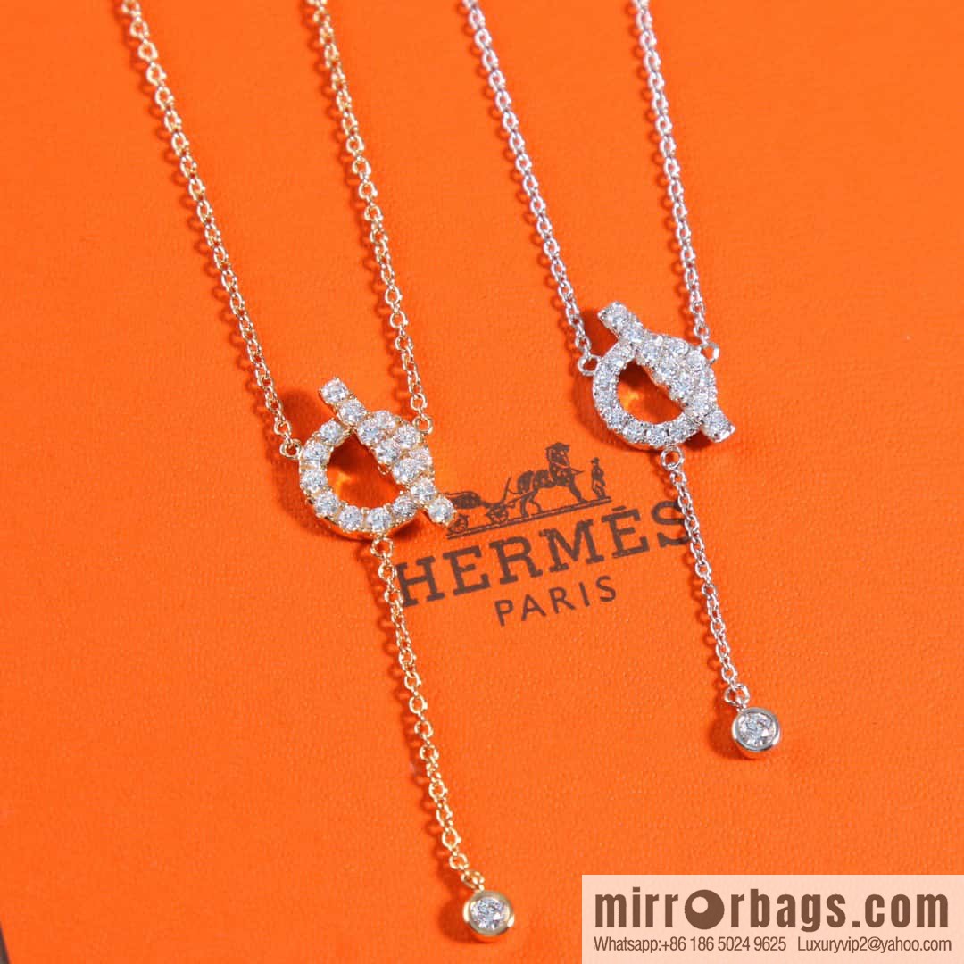 ❤️New ☑️ Hermès HERMES full diamond OT fringed necklace