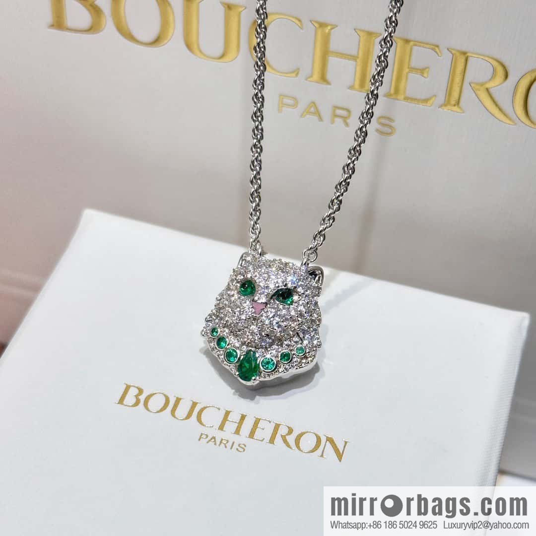 ☀New BOUCHERON/Boucheron Full Diamond Chinchilla Necklace, Earrings ☀
