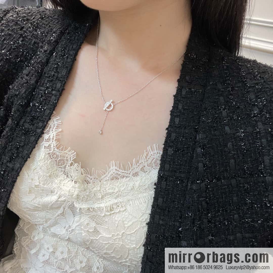 ❤️New ☑️ Hermès HERMES full diamond OT fringed necklace