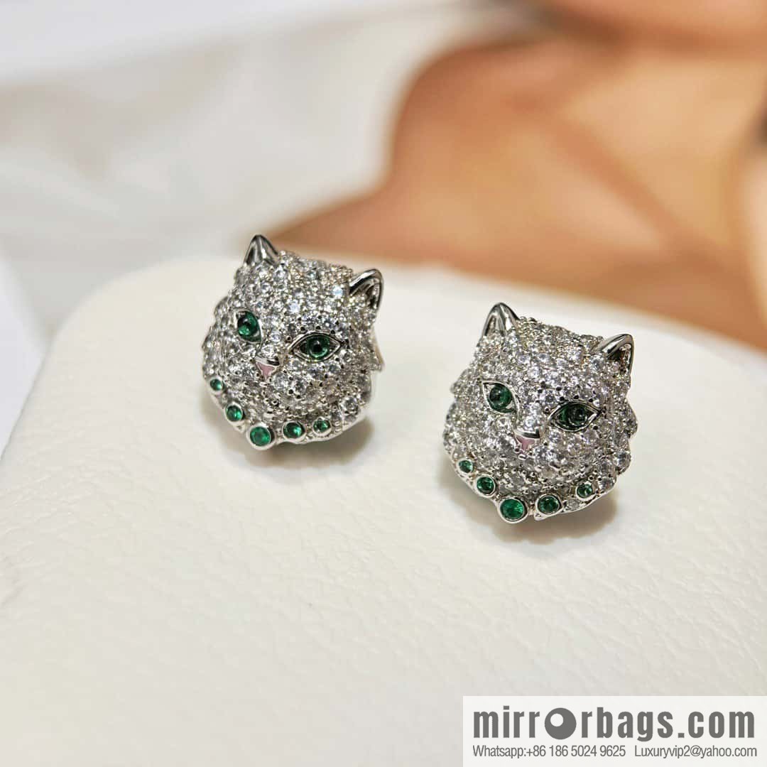 ☀New BOUCHERON/Boucheron Full Diamond Chinchilla Necklace, Earrings ☀