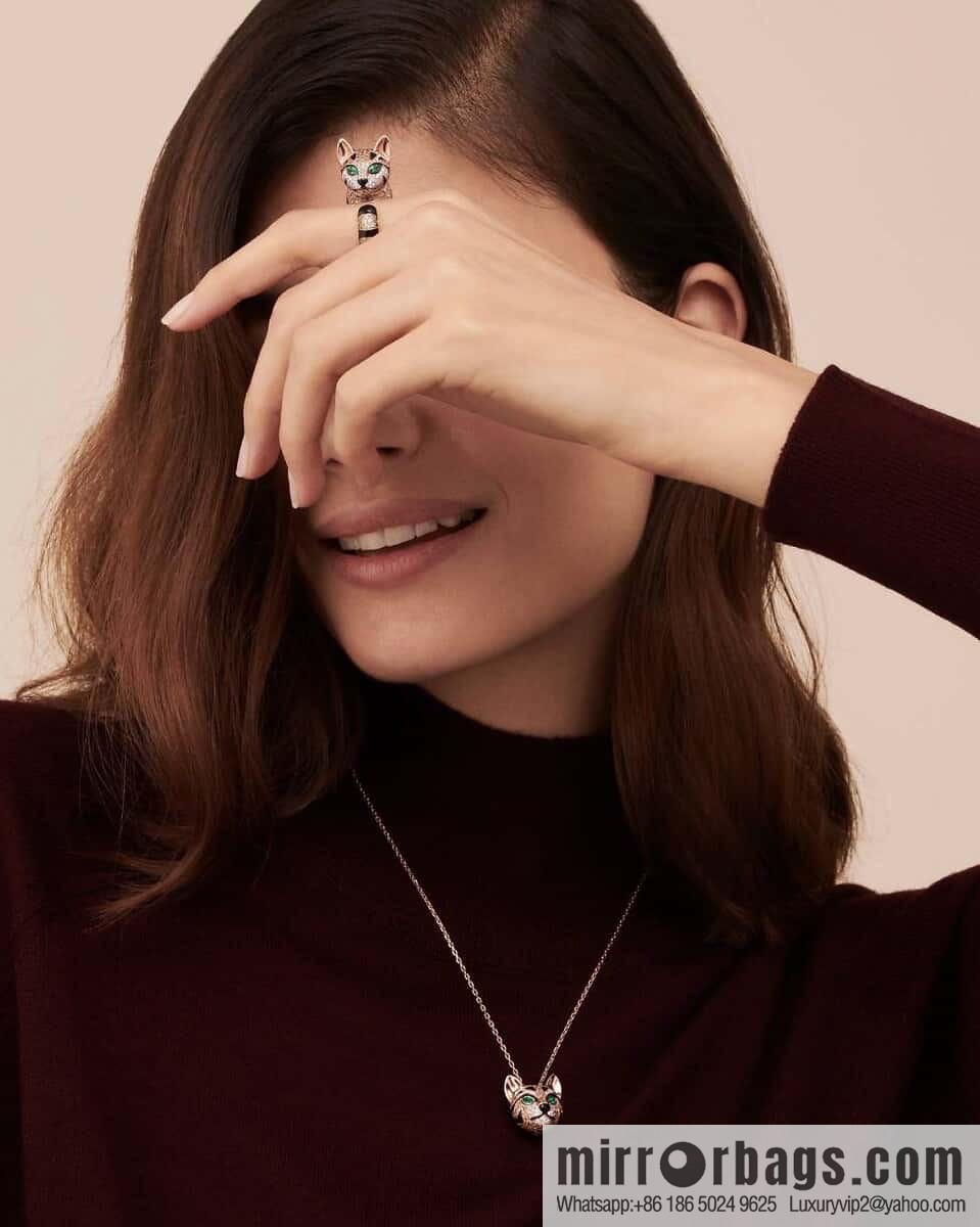 ☀New BOUCHERON/Boucheron Full Diamond Chinchilla Necklace, Earrings ☀