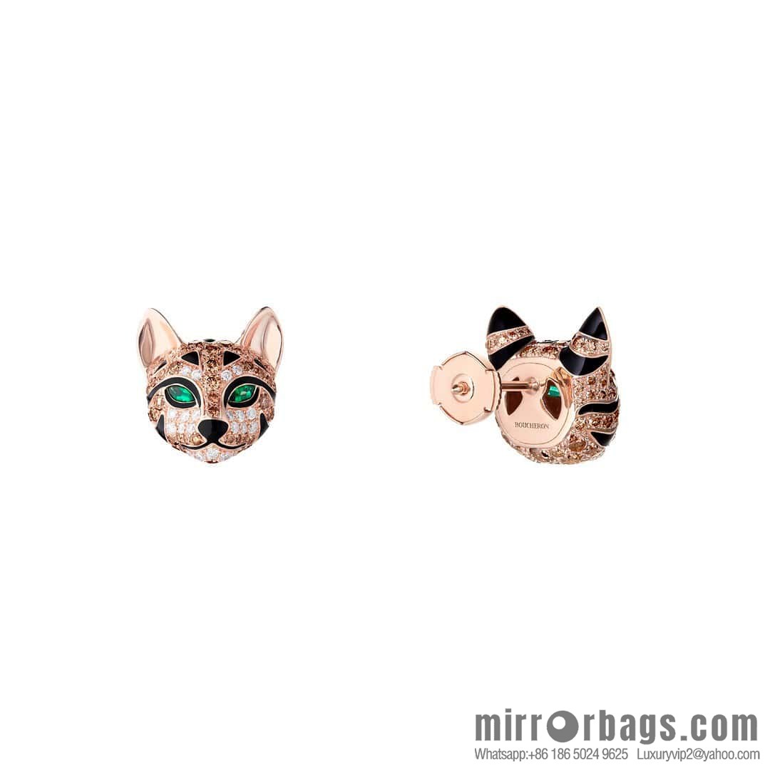 ☀New BOUCHERON/Boucheron Full Diamond Chinchilla Necklace, Earrings ☀