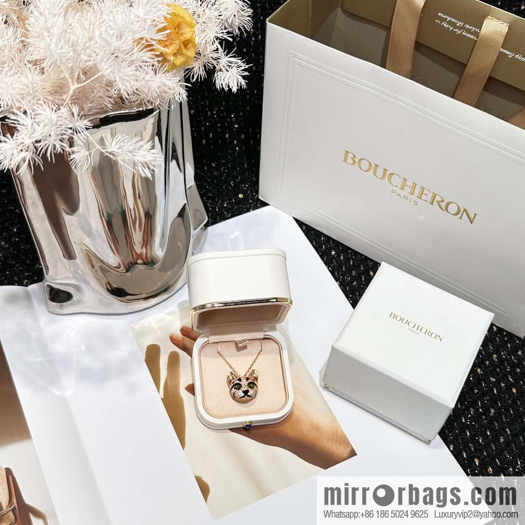 ☀New BOUCHERON/Boucheron Full Diamond Chinchilla Necklace, Earrings ☀