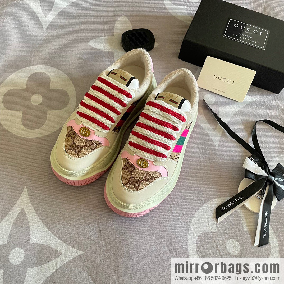 🐰🐰GUCCI Gucci 2023 Gucci ribbon platform dirty shoes, Gucci Mac 90 casual series