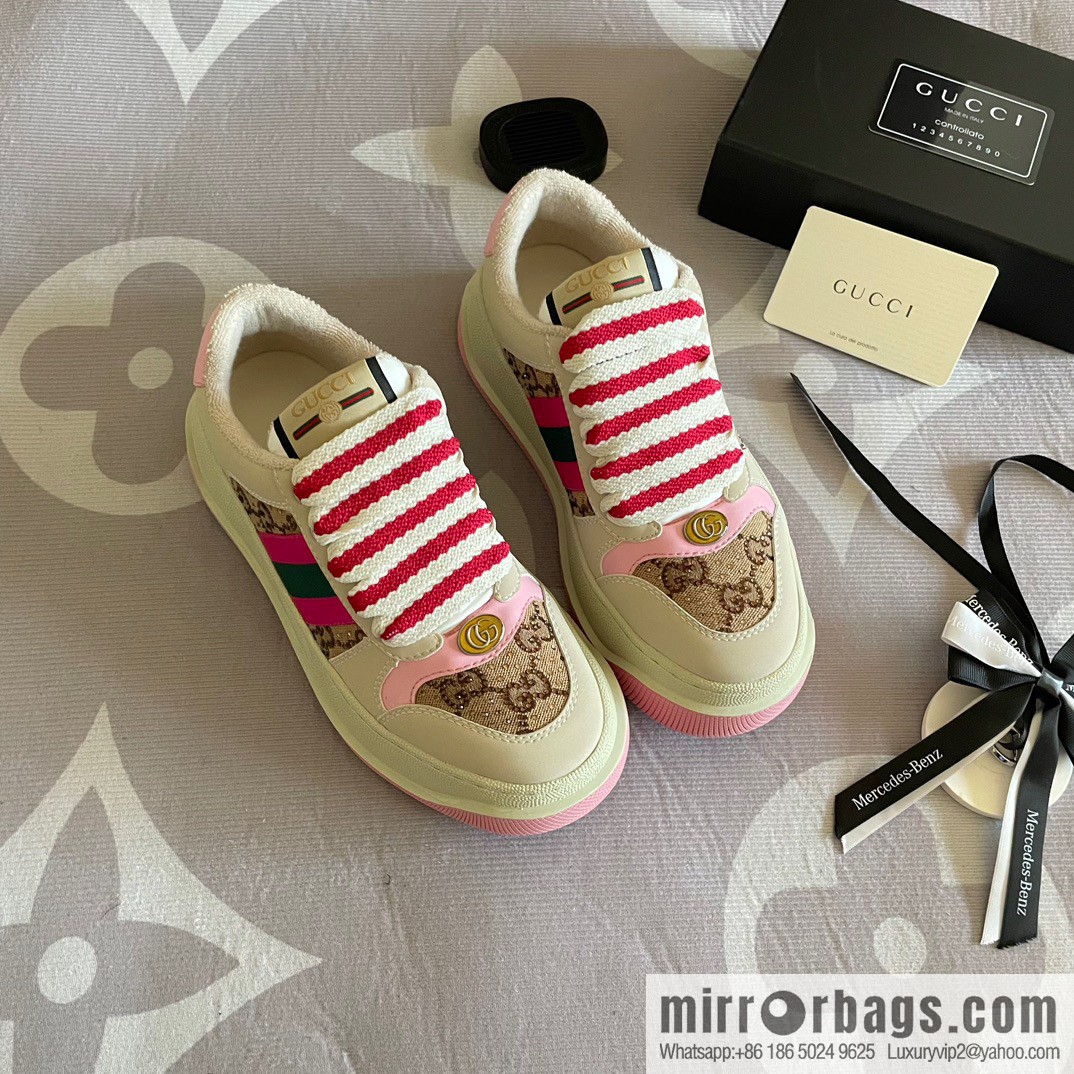 🐰🐰GUCCI Gucci 2023 Gucci ribbon platform dirty shoes, Gucci Mac 90 casual series