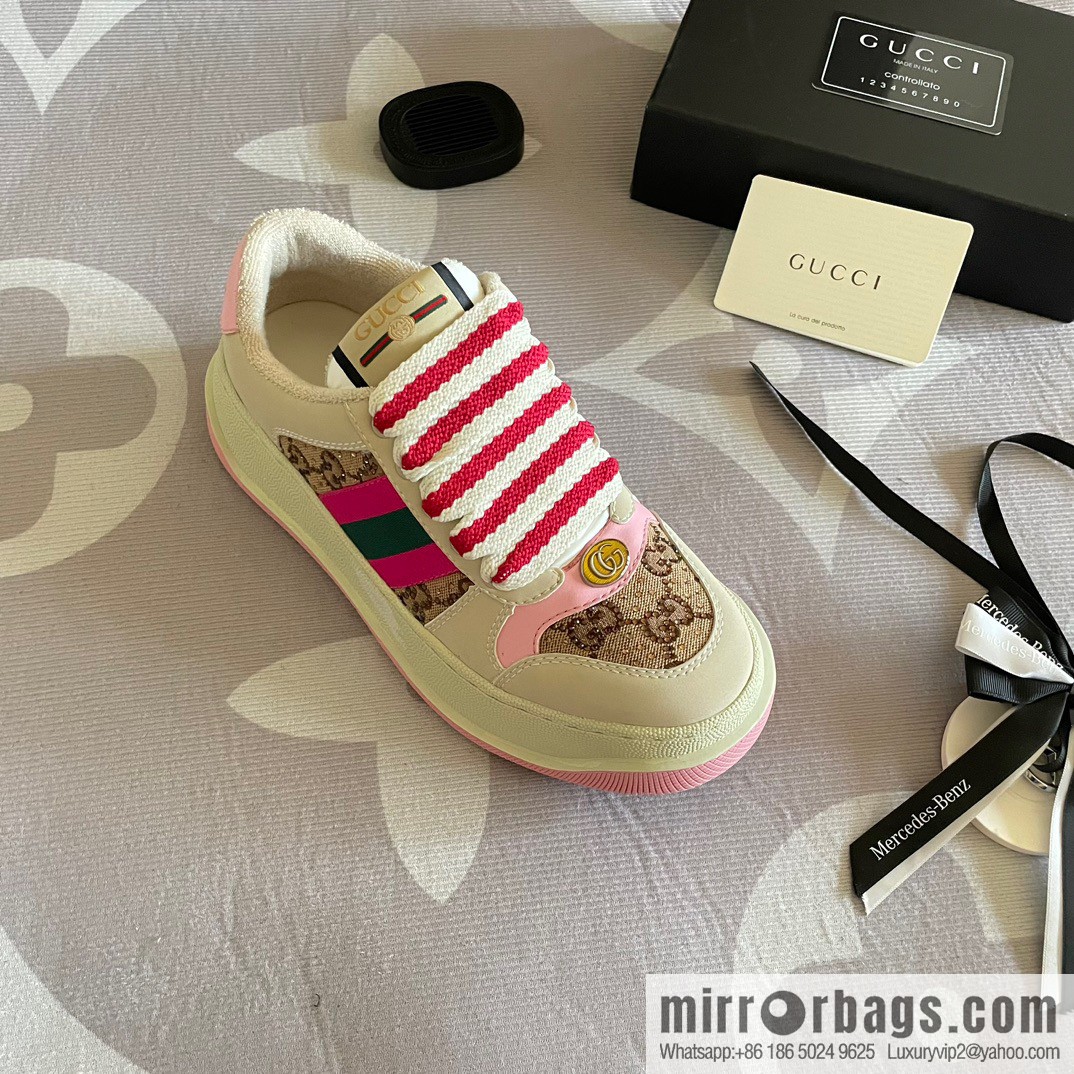 🐰🐰GUCCI Gucci 2023 Gucci ribbon platform dirty shoes, Gucci Mac 90 casual series