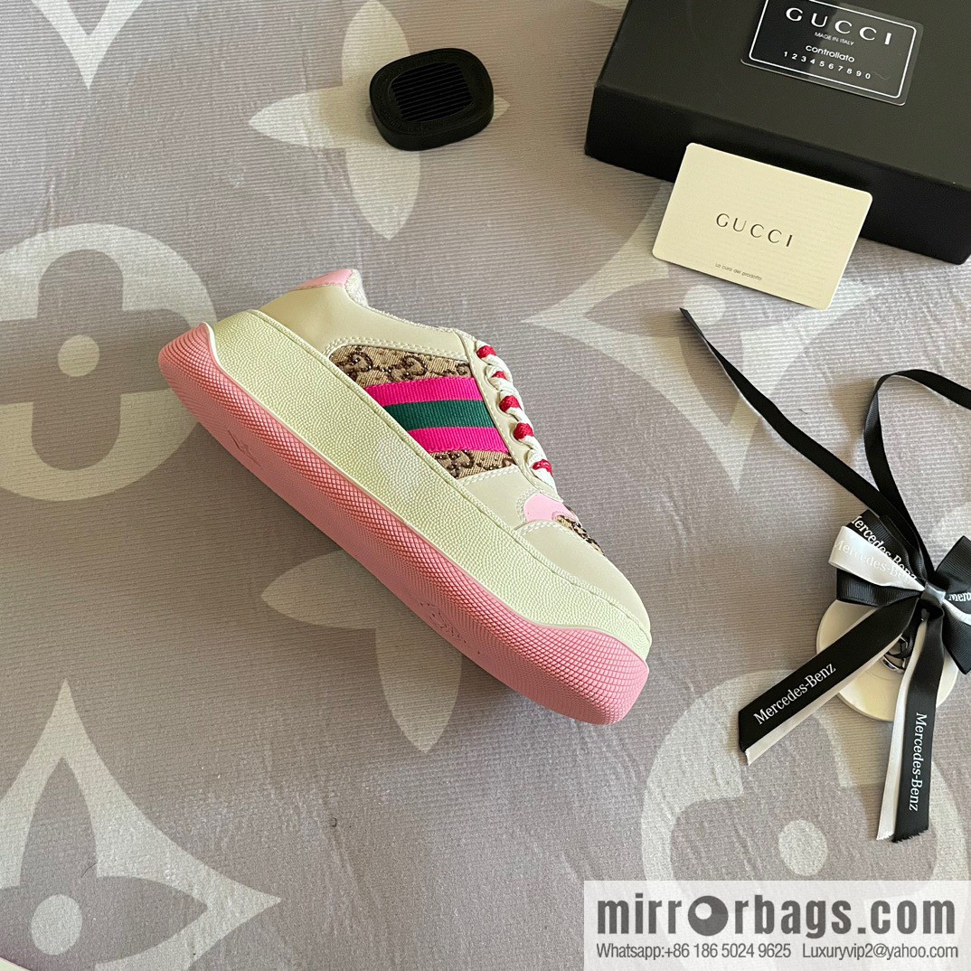 🐰🐰GUCCI Gucci 2023 Gucci ribbon platform dirty shoes, Gucci Mac 90 casual series