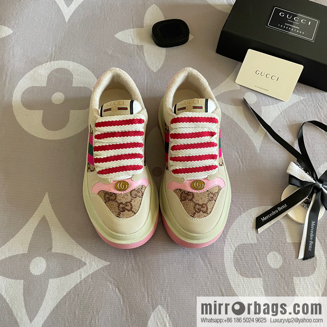 🐰🐰GUCCI Gucci 2023 Gucci ribbon platform dirty shoes, Gucci Mac 90 casual series