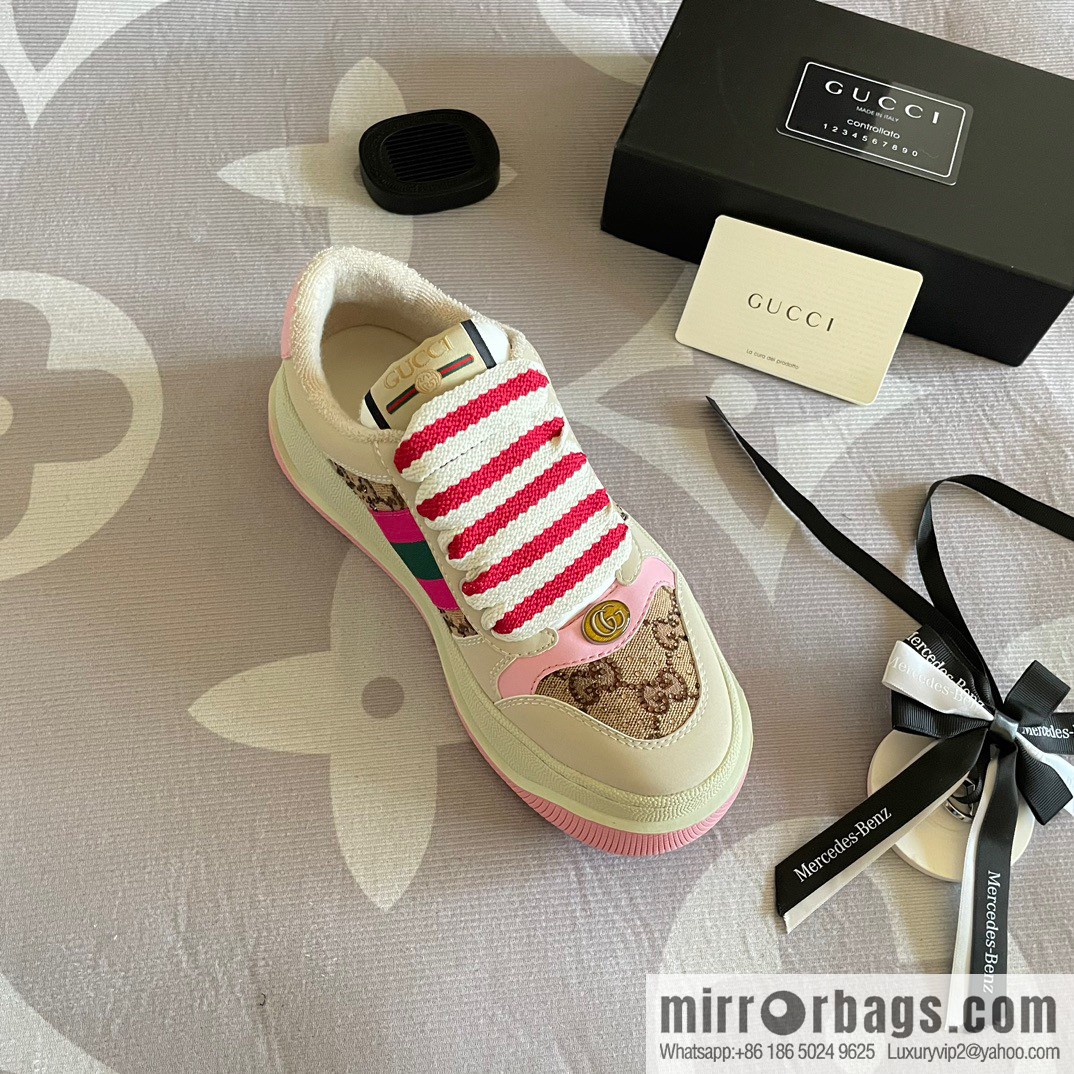 🐰🐰GUCCI Gucci 2023 Gucci ribbon platform dirty shoes, Gucci Mac 90 casual series