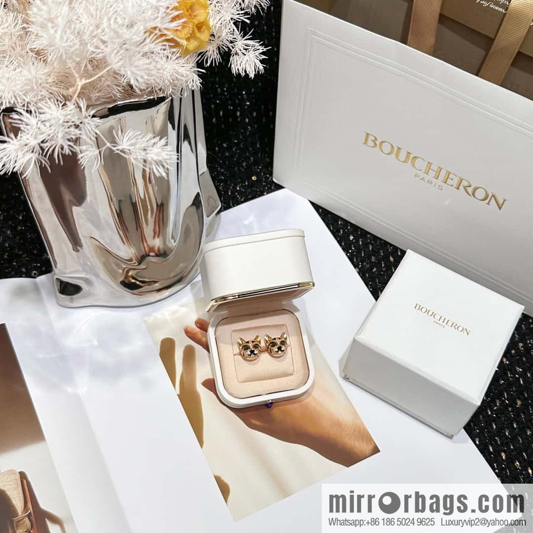 ☀New BOUCHERON/Boucheron Full Diamond Chinchilla Necklace, Earrings ☀