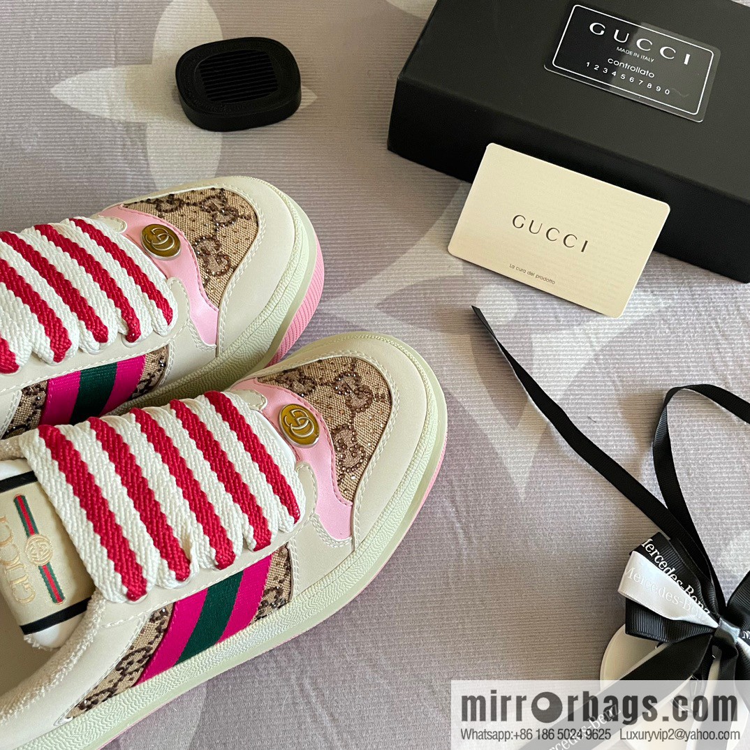 🐰🐰GUCCI Gucci 2023 Gucci ribbon platform dirty shoes, Gucci Mac 90 casual series
