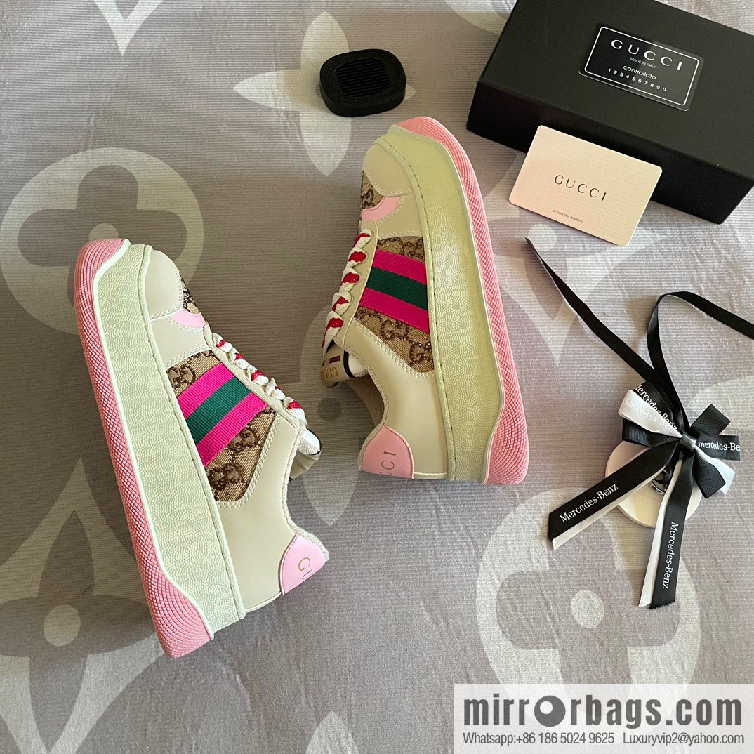 🐰🐰GUCCI Gucci 2023 Gucci ribbon platform dirty shoes, Gucci Mac 90 casual series