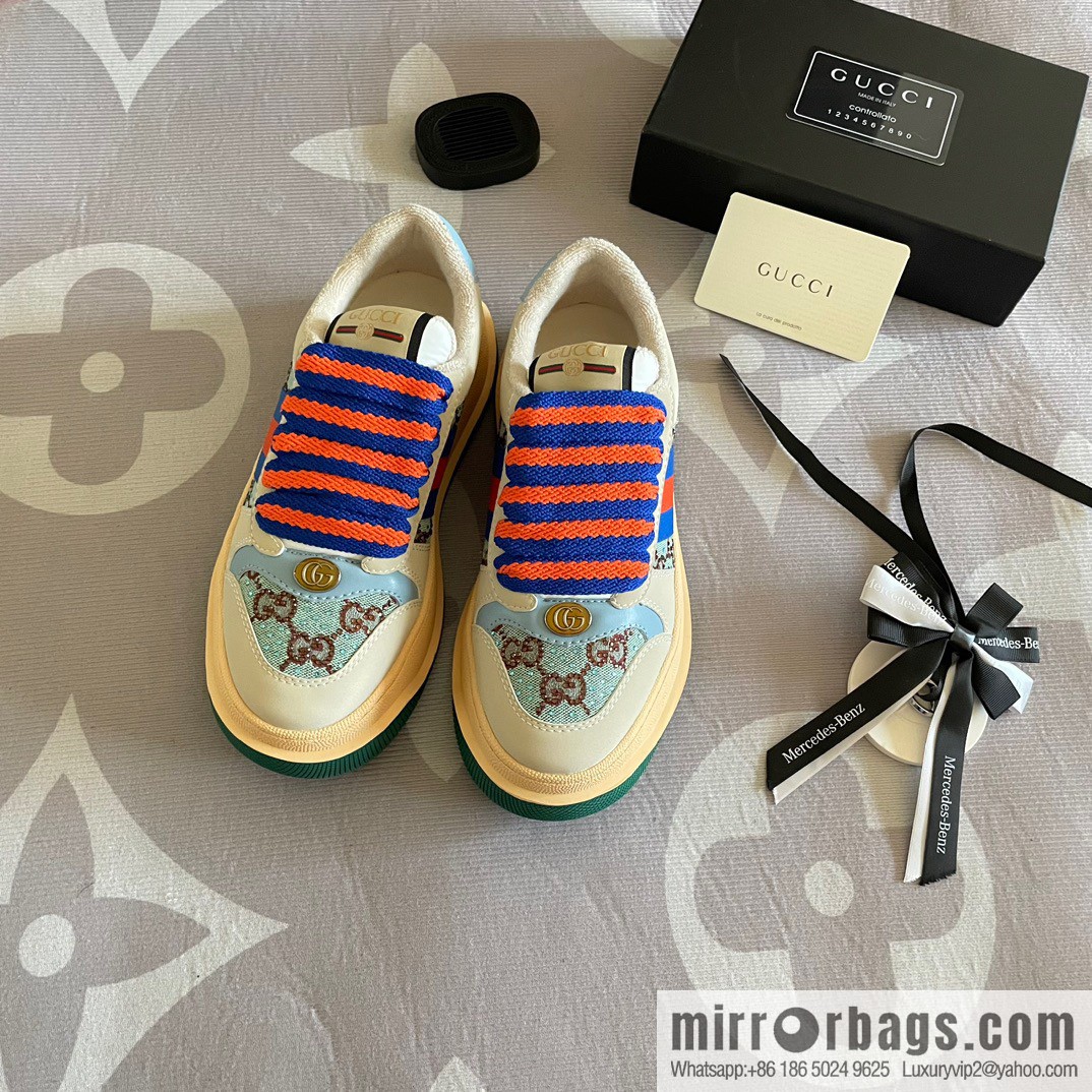 🐰🐰GUCCI Gucci 2023 Gucci ribbon platform dirty shoes, Gucci Mac 90 casual series