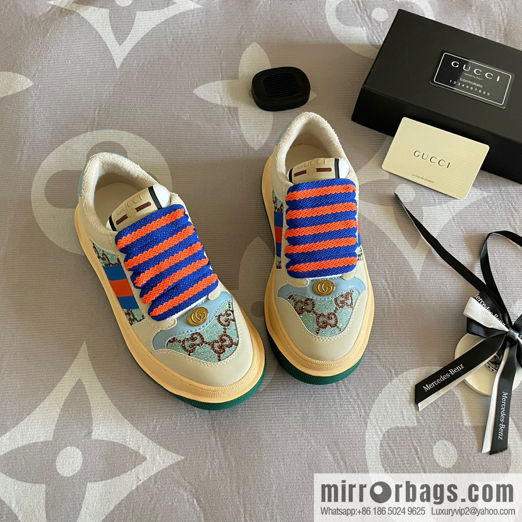🐰🐰GUCCI Gucci 2023 Gucci ribbon platform dirty shoes, Gucci Mac 90 casual series