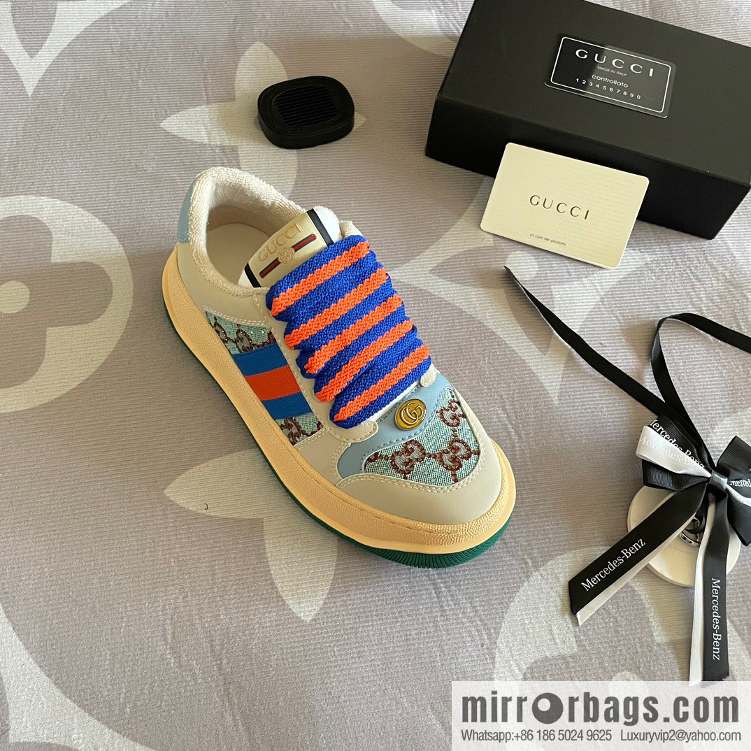🐰🐰GUCCI Gucci 2023 Gucci ribbon platform dirty shoes, Gucci Mac 90 casual series