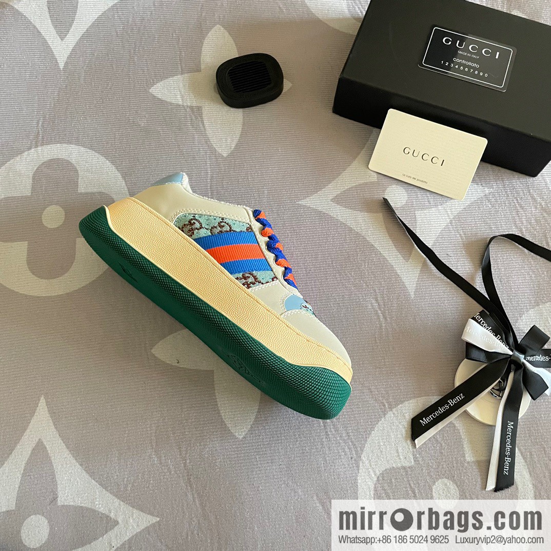🐰🐰GUCCI Gucci 2023 Gucci ribbon platform dirty shoes, Gucci Mac 90 casual series