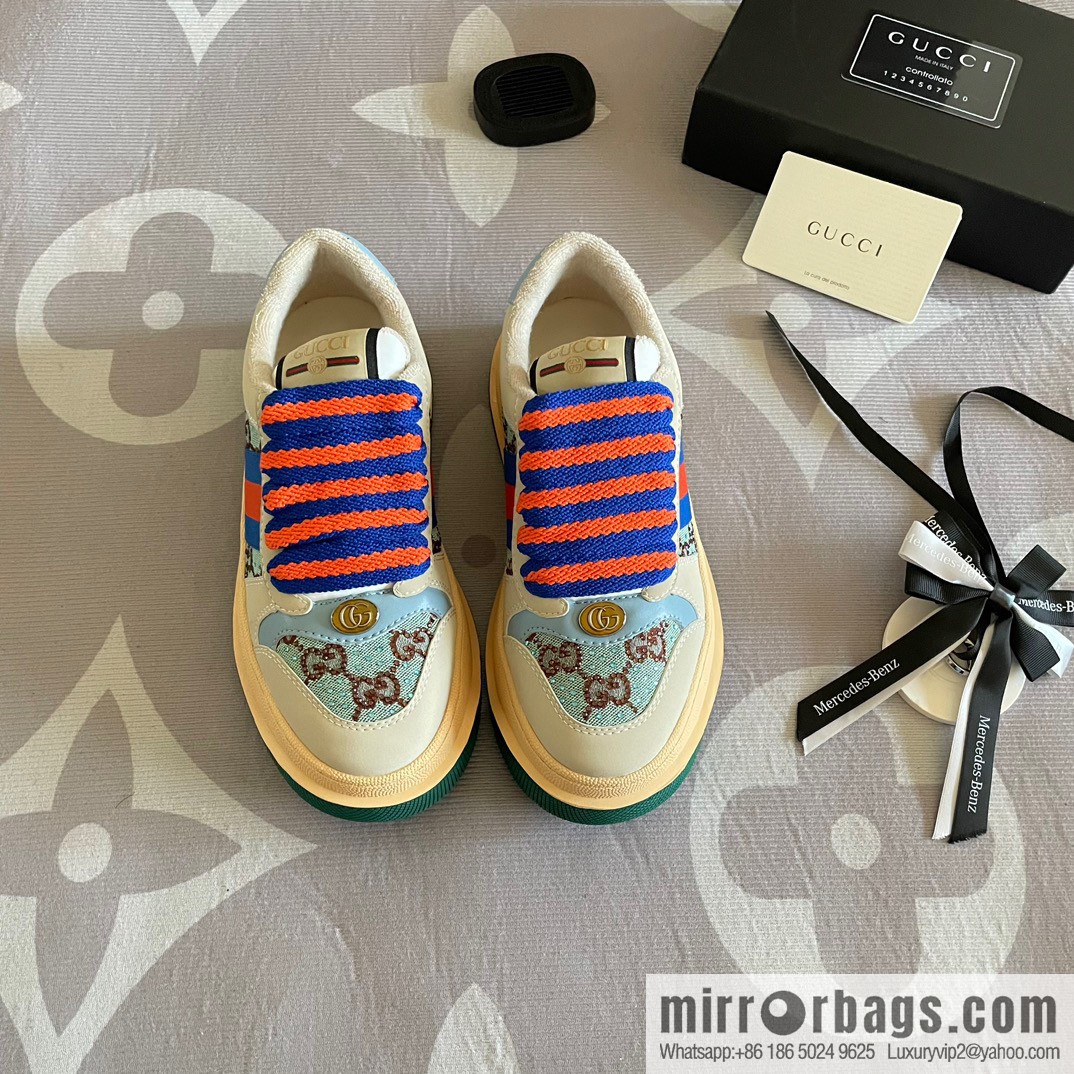 🐰🐰GUCCI Gucci 2023 Gucci ribbon platform dirty shoes, Gucci Mac 90 casual series
