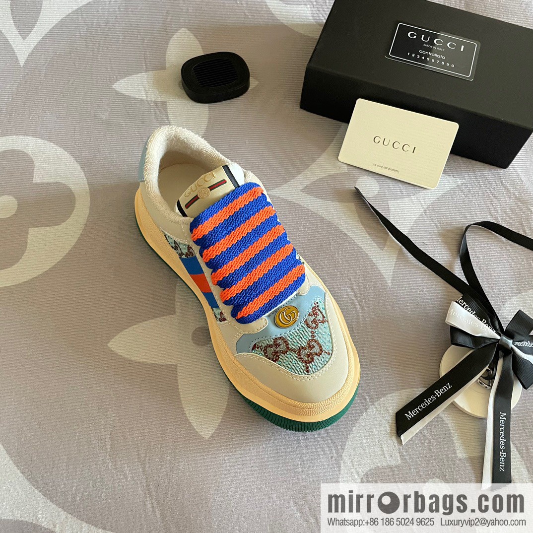 🐰🐰GUCCI Gucci 2023 Gucci ribbon platform dirty shoes, Gucci Mac 90 casual series