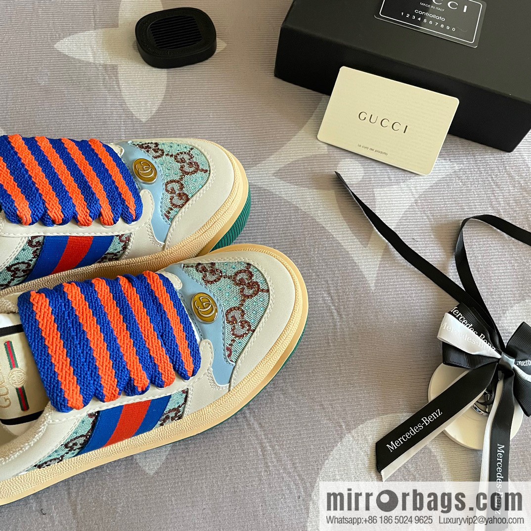 🐰🐰GUCCI Gucci 2023 Gucci ribbon platform dirty shoes, Gucci Mac 90 casual series