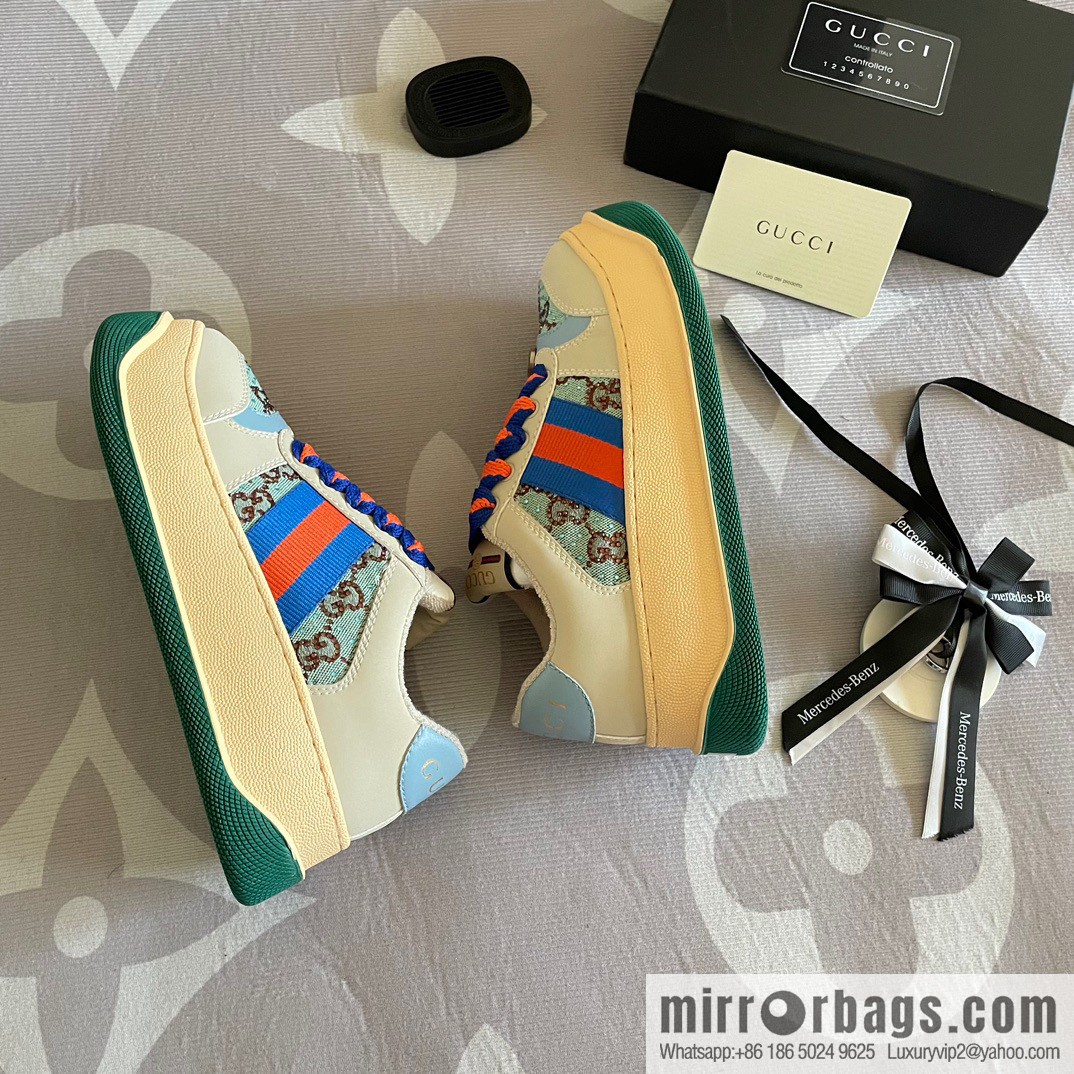🐰🐰GUCCI Gucci 2023 Gucci ribbon platform dirty shoes, Gucci Mac 90 casual series