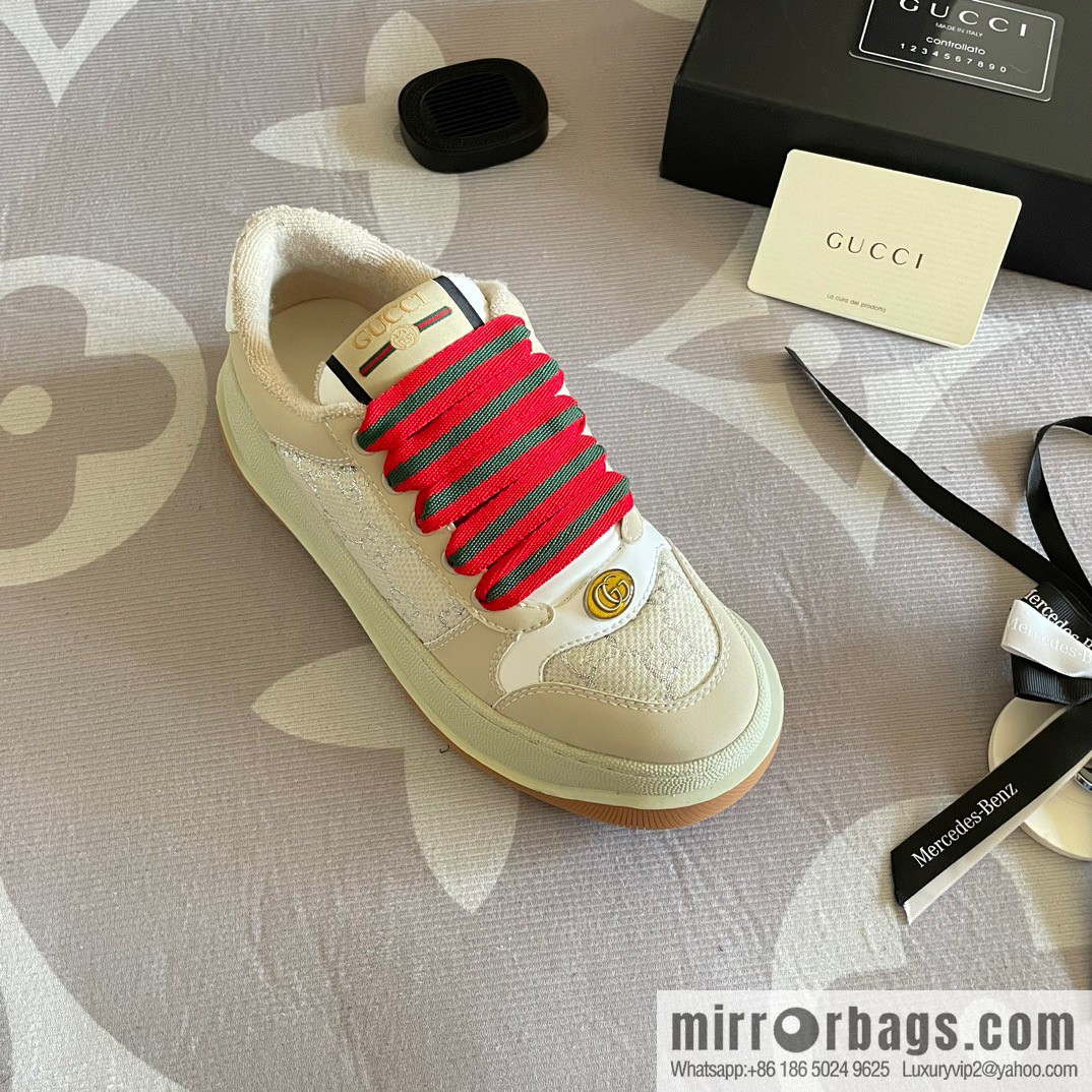 🐰🐰GUCCI Gucci 2023 Gucci ribbon platform dirty shoes, Gucci Mac 90 casual series