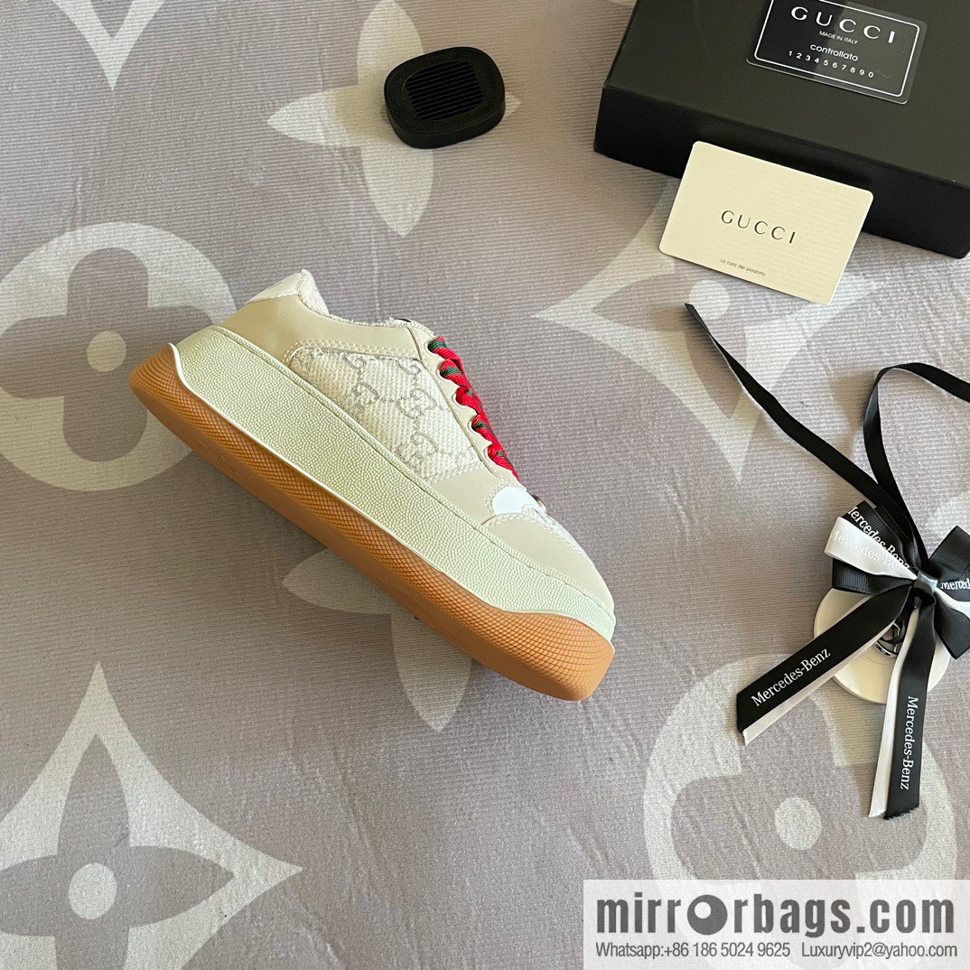 🐰🐰GUCCI Gucci 2023 Gucci ribbon platform dirty shoes, Gucci Mac 90 casual series