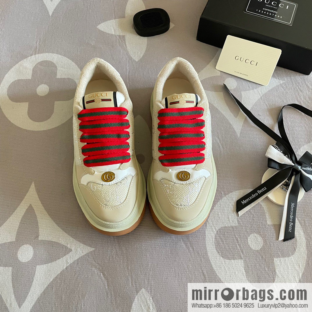 🐰🐰GUCCI Gucci 2023 Gucci ribbon platform dirty shoes, Gucci Mac 90 casual series
