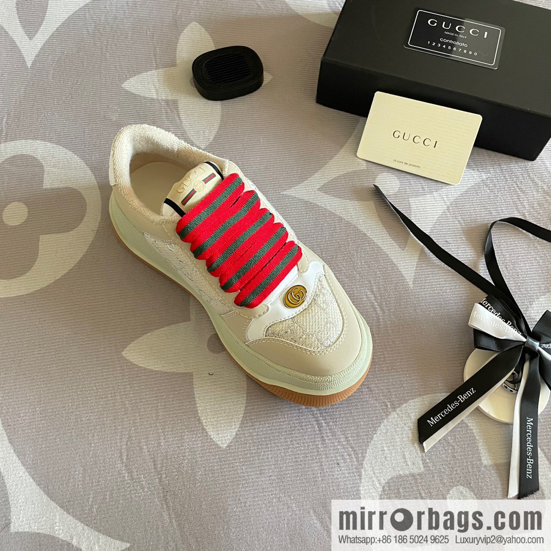 🐰🐰GUCCI Gucci 2023 Gucci ribbon platform dirty shoes, Gucci Mac 90 casual series
