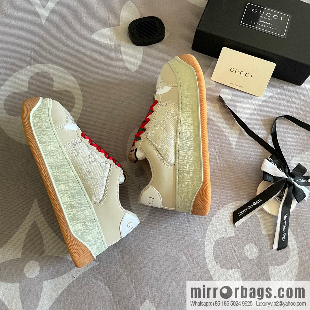 🐰🐰GUCCI Gucci 2023 Gucci ribbon platform dirty shoes, Gucci Mac 90 casual series