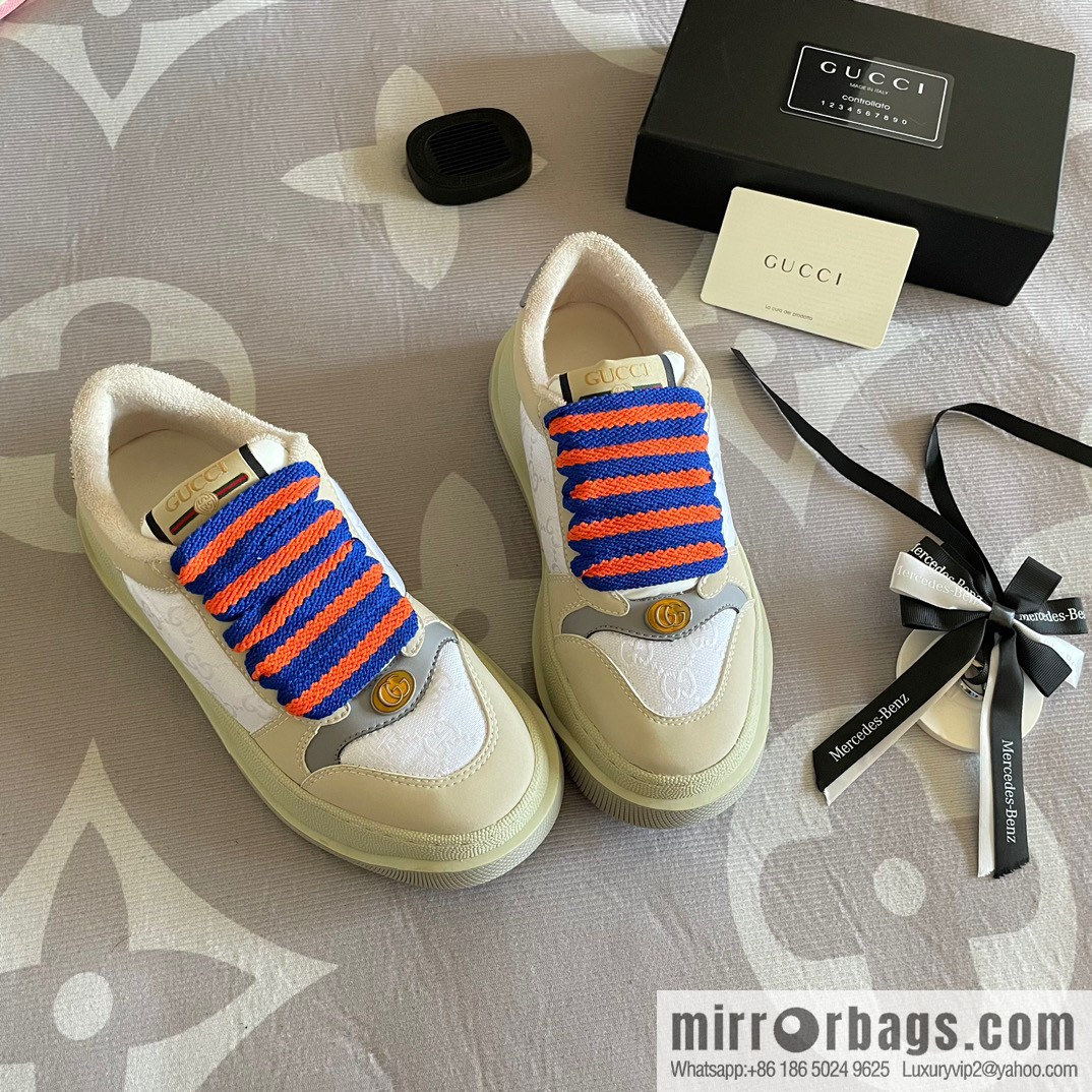 🐰🐰GUCCI Gucci 2023 Gucci ribbon platform dirty shoes, Gucci Mac 90 casual series