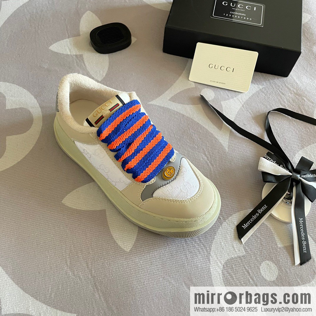 🐰🐰GUCCI Gucci 2023 Gucci ribbon platform dirty shoes, Gucci Mac 90 casual series