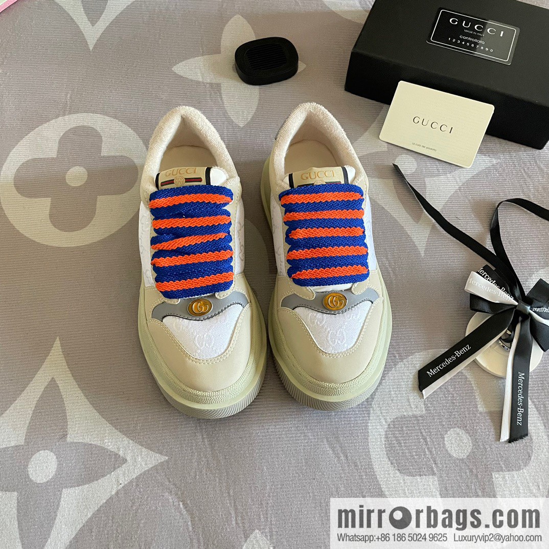 🐰🐰GUCCI Gucci 2023 Gucci ribbon platform dirty shoes, Gucci Mac 90 casual series